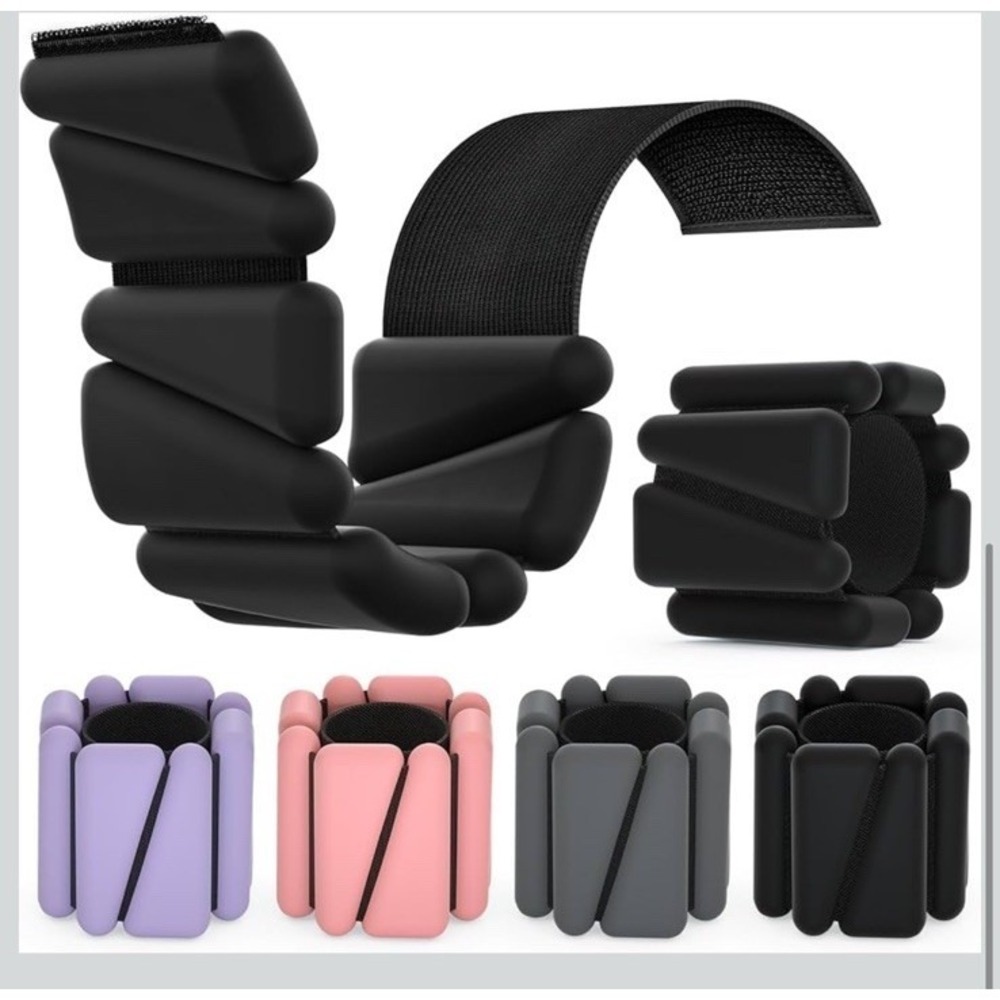 (QTY 2) Wrist & Ankle Weights,‎ 1 lb. For Gym Workout - Black